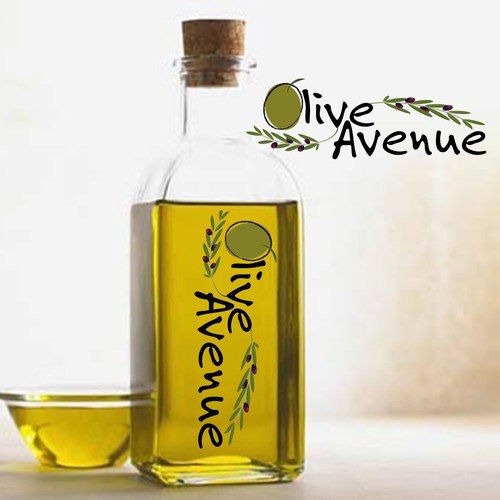 Olive oil design with the title 'Olive Avenue'