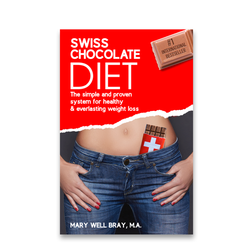 Weight-loss book cover with the title 'Book Cover for "SWISS CHOCOLATE DIET"'