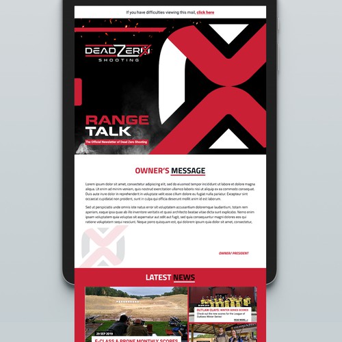 Shooting design with the title 'Shooting Park Newsletter Needed!'