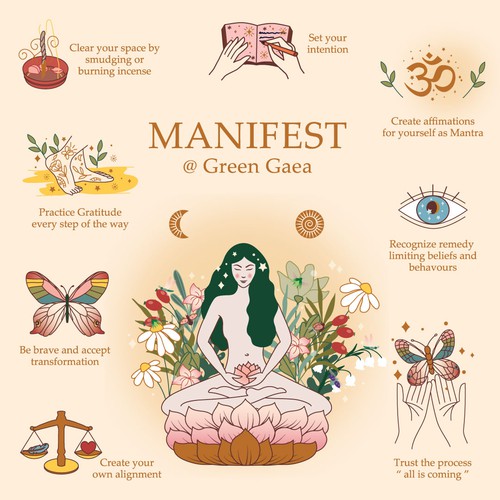 Nature artwork with the title 'Green Gaea Illustration'