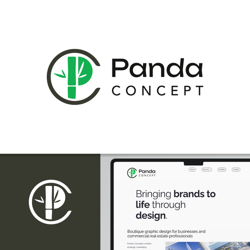Panda logo with the title 'Minimal Panda Concept Logo'