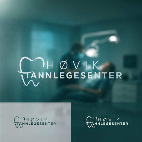 Tooth logo with the title 'Minimal dental practice logo'