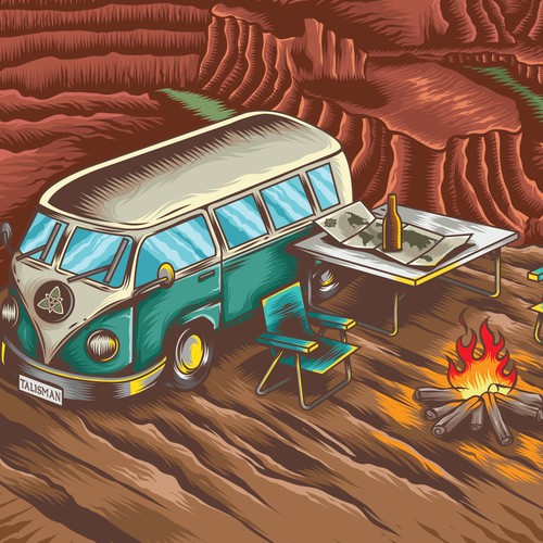 Beer design with the title 'talisman brewing label design'