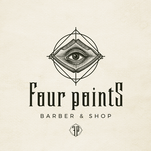 Eye design with the title 'Brand image for Four Points - Barber & Shop'