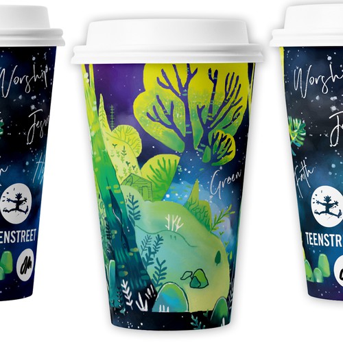 Cup packaging with the title 'Cup design concept for Green Seminar '