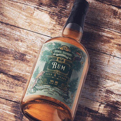 Vintage Art Deco Rum label