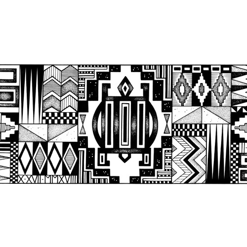 Geometric design with the title 'Kente Cloth'