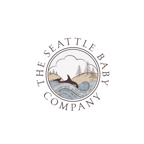 Whale design with the title 'Vintage-hipster baby clothes logo'