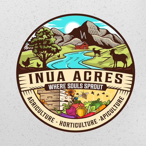 Horticulture design with the title 'Inua Acres'