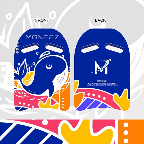 Board design with the title 'SWIMMING BOARD DESIGN'