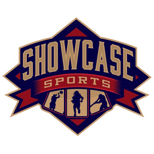 Basketball design with the title 'showcase sports logo'