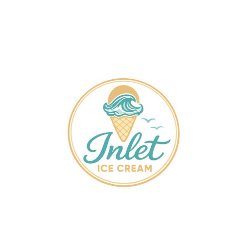 Ice cream shop design with the title 'Inlet Ice Cream Logo'