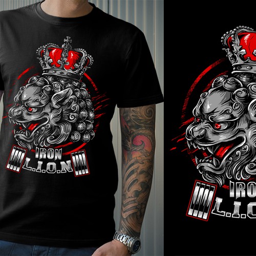 Cool t-shirt with the title 'Iron lion'