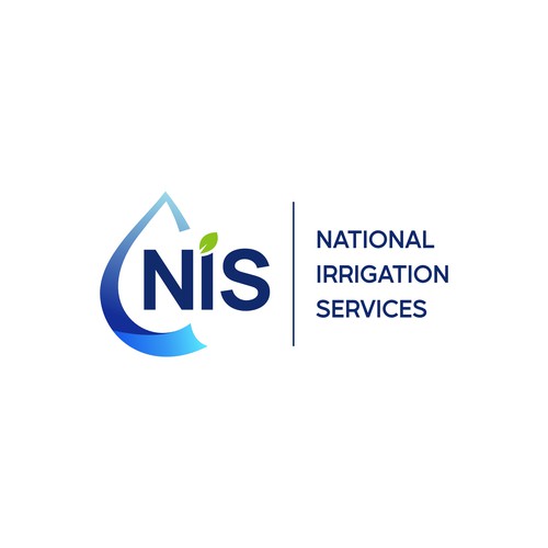 Water drop design with the title 'Modern Minimalist Logo for Irrigation Services'
