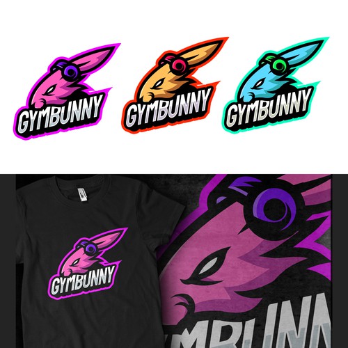 Team t-shirt with the title 'GUMBUNNY E-Sport Team Logo Design'
