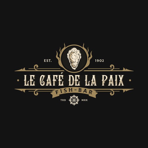 Oyster logo with the title 'Le Café de la Paix'