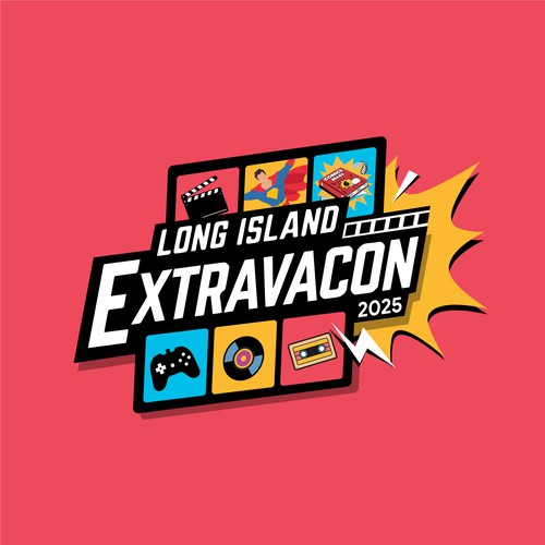 Pop art design with the title 'Long Island Extravacon'