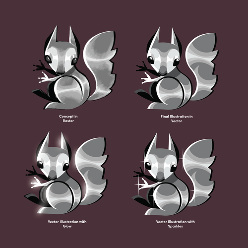 Shiny design with the title 'Shiny Squirrel Mascot'