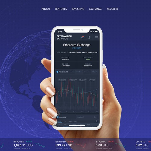 Crypto website with the title 'Crypto exchange platform'