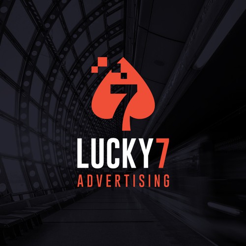 Seven design with the title 'Lucky 7 Advertising Logo'