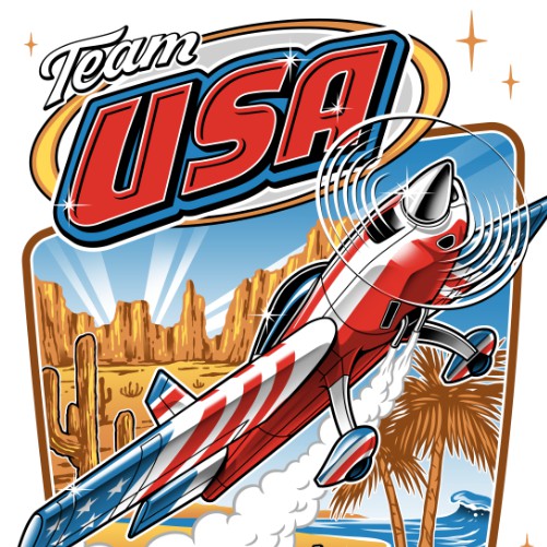 Plane design with the title 'USA Aerobatics Team'