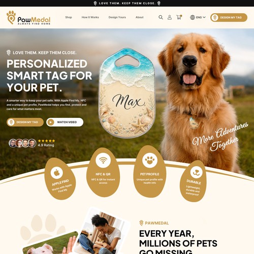 Tag design with the title 'Pawmedal'