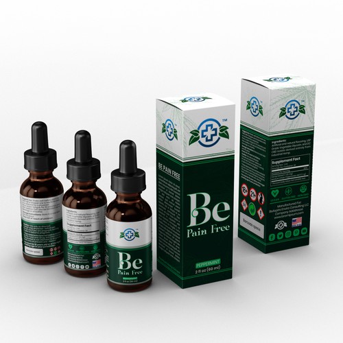 Dropper bottle packaging with the title 'Dropper bottles label design'