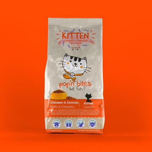 Dog food packaging with the title 'Packaging Design - Stand-up Bag'