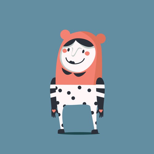 Kid artwork with the title 'Character design'