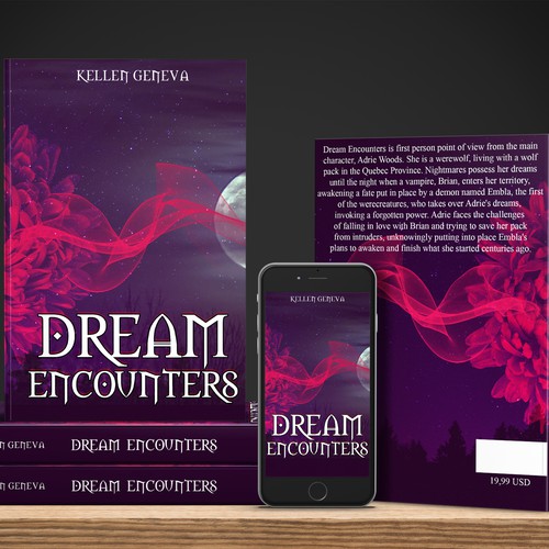 Noir book cover with the title 'Cover for supernatural fantasy book'