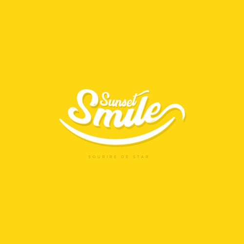 Hollywood logo with the title 'bright and fun logo design for HOLLYWOOD HILLS SUNSET SMILE'