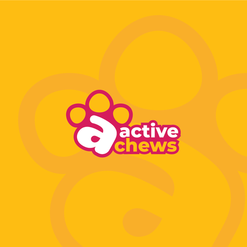 Paw logo with the title 'Logo Concept for Active Chews'