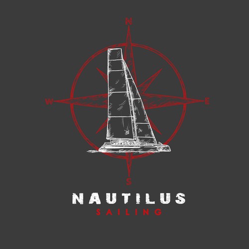 Pencil drawing design with the title 'NAUTILUS'