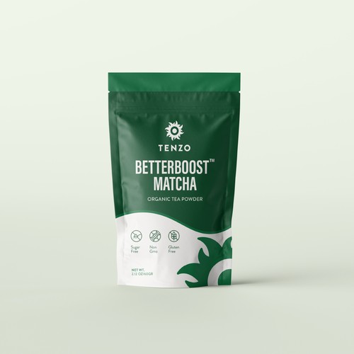 Matcha packaging with the title 'Matcha Tea bag'