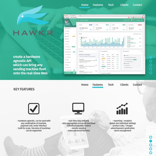 Startup website with the title 'One-page Website Design for Software and Technology Startup'