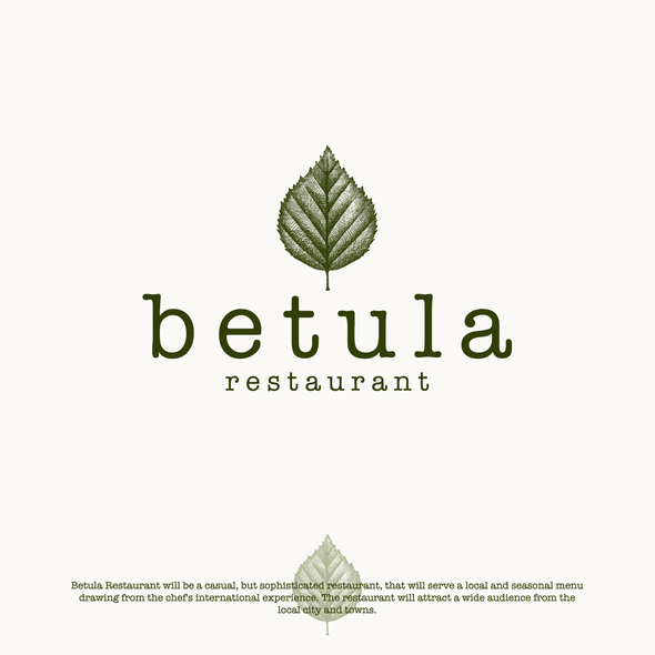 Botanical brand with the title 'Logo design for Betula Restaurant'