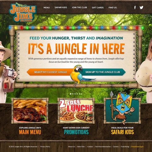 Jungle design with the title 'Jungle Jim's Bay & Eatery Concept Design'