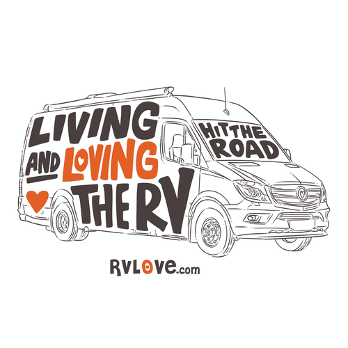 Camping t-shirt with the title 'living and loving the RV'
