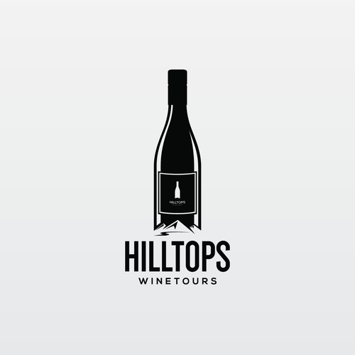 Tour logo with the title 'rejected logo for HILLTOPS WINETOURS'