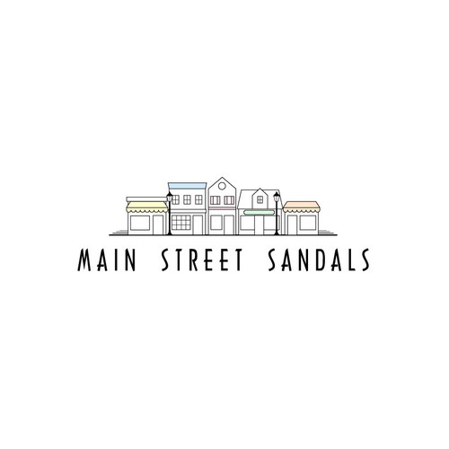 Street design with the title 'Main Street Sandals'
