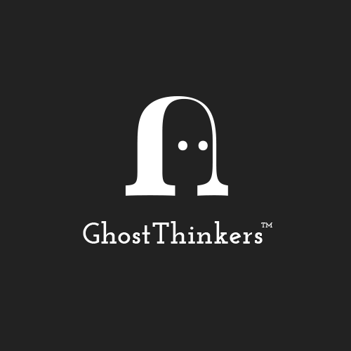 Ghost logo with the title 'Negative space letter logo'