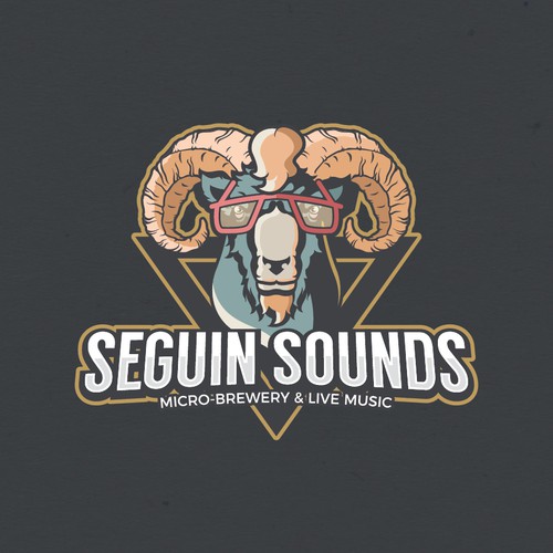 Glasses design with the title 'Hipster goat logo concept'