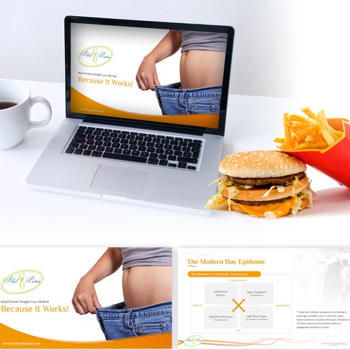 Orange design with the title 'Ideal Protein Presentation'