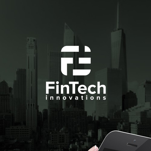 Innovative design with the title 'Technology logo for FINTECH innovations'