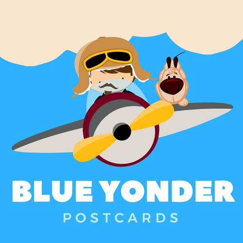 Crystal blue logo with the title 'Blue Yonder Postcards'