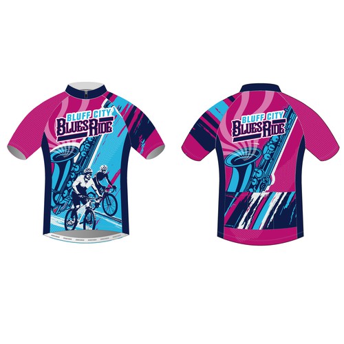 Jazz design with the title 'Cycling jersey for event'