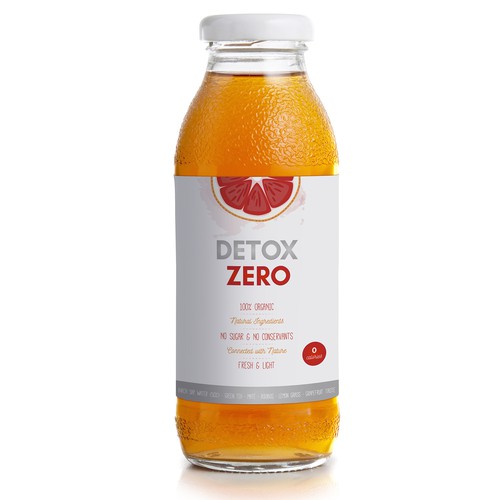 Fresh label with the title 'Branding Label for Detox Zero Tea'
