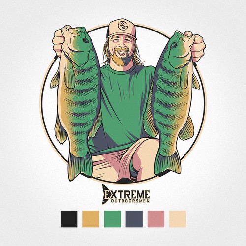 Fish t-shirt with the title 'Extreme Outdoorsmen Smallies'