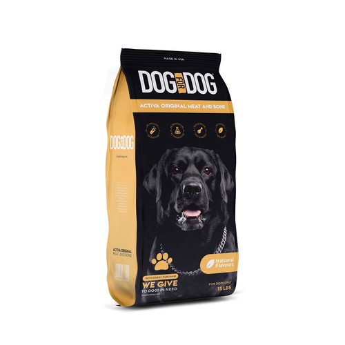 Dog food packaging with the title 'Dog Food Package Design'