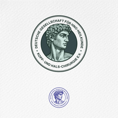 Stamp logo with the title 'DGHNO Logo Redesign — Modern Engraving Approach'